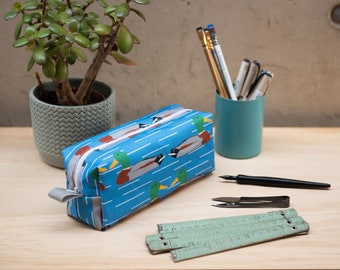 Duck Print Pencil Case, papeterie, étui à stylos, école, fournitures de bureau, cadeau d’artiste, cadeau pour étudiants, cadeau de fin d’études, pochette, illustration