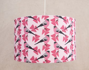 Bullfinch Print Lampshade - contemporary - graphic - modern, home lighting - table, standard lamp - pendant, ceiling light - animal print