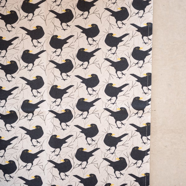 Blackbird cotton drill - fabric by the meter - fabric half meter - exclusive craft fabric - interior, children's, kids fabric