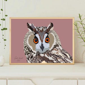 A4 Great Horned Owl Print