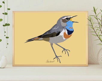 A4 Bluethroat Print