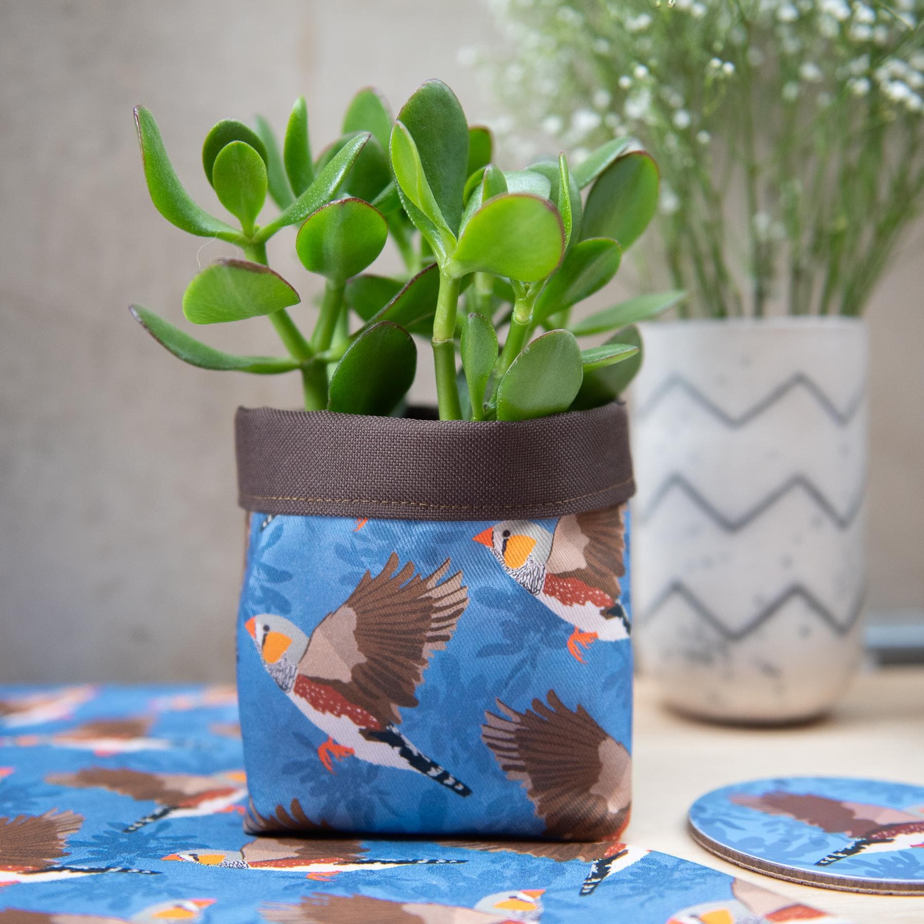 ゼブラフィンチの布製植木鉢 - Etsy 日本