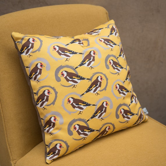 Coussin dimpression de chardonneret imprimé oiseau contemporain carré  oreiller jetable imprimé animal plume textiles imprimés décoratif -   France