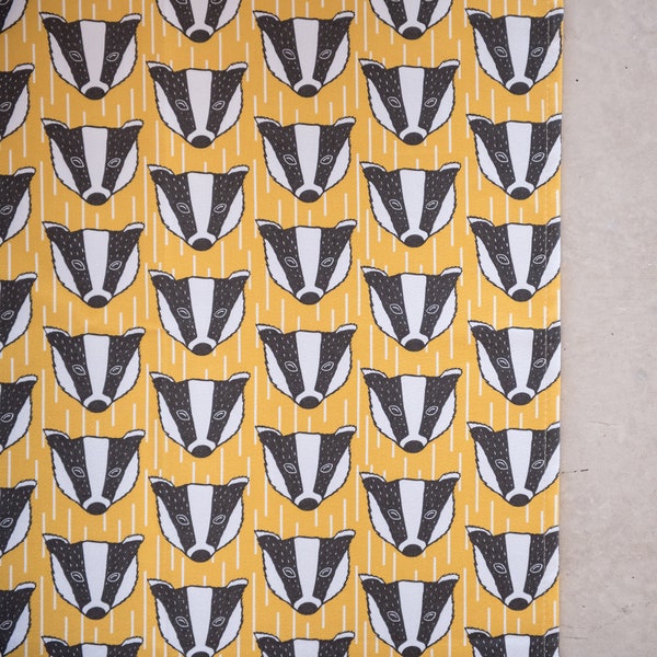 Badger Print cotton Drill - fabric by the meter - fabric half meter - cotton - craft - exclusive - home interiors - kids - patterned