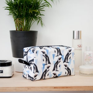 African penguin Print Wash Bag - animal print - zipper pouch - cosmetics case - cosmetic bag - travel pouch - gift for girls, mum