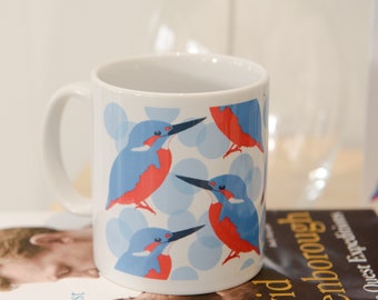Kingfisher Print Ceramic Mug - bird mug - animal mug - cup - woodland - christmas - gift for teacher - fathers day - coffee - tea