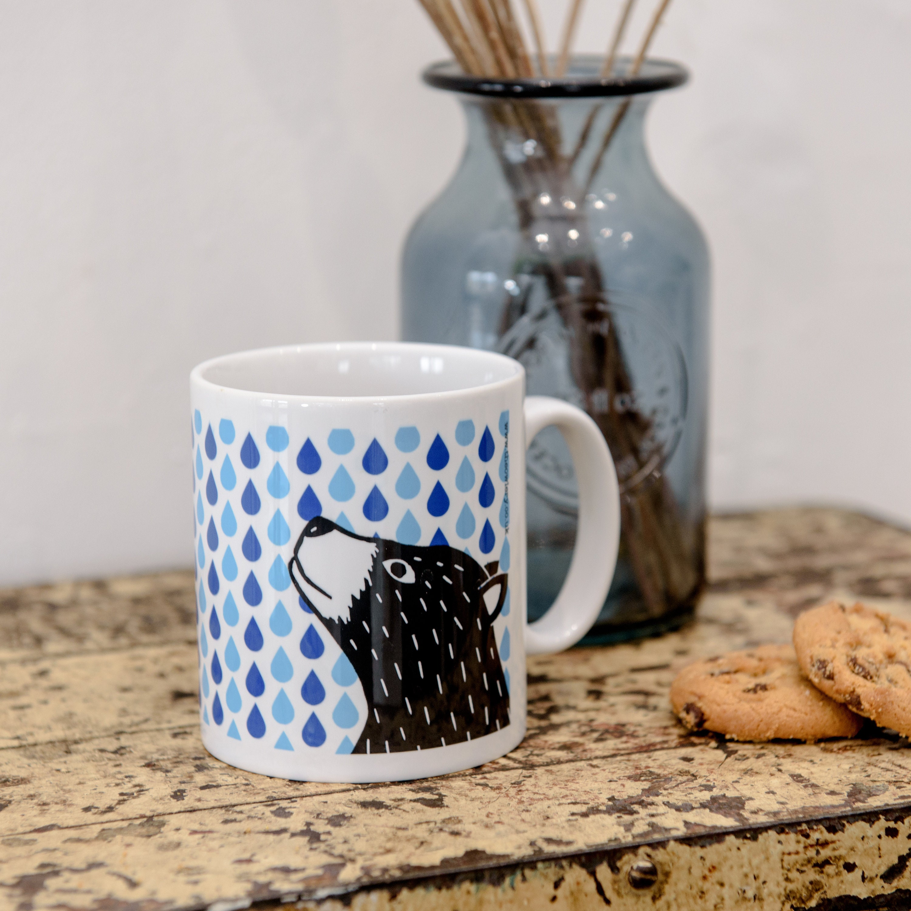 Rainy Days Mug - Tasse d'ours d'impression Animale Cadeau Pour L'enseignant Empreinte Goutte de Plui