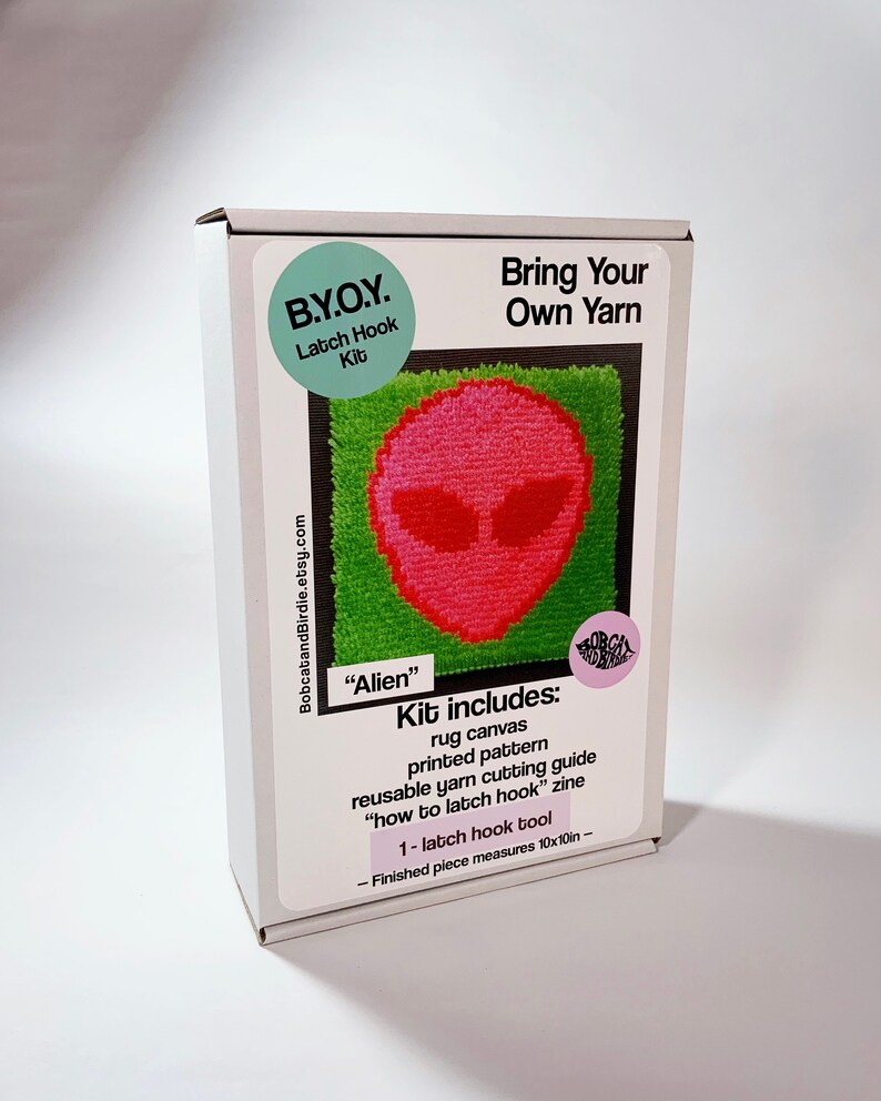 Alien Latch Hook Kit Bring Your Own Yarn Latch Hook Kit Etsy