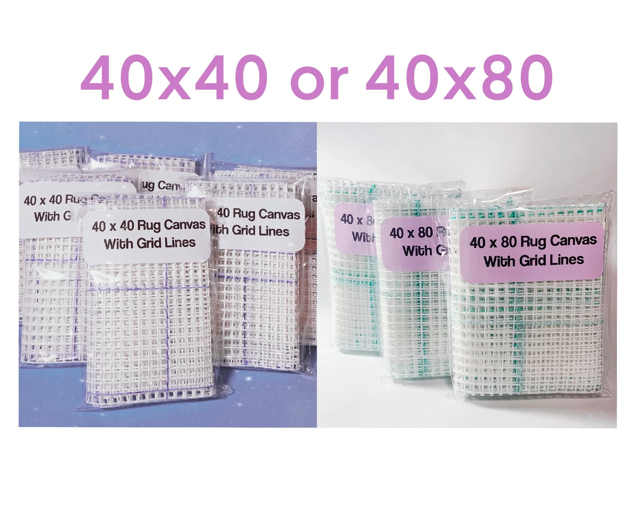 10 Inch Lined Rug Canvas 40 X 40 Grid or 40 X 80 Hand - Etsy