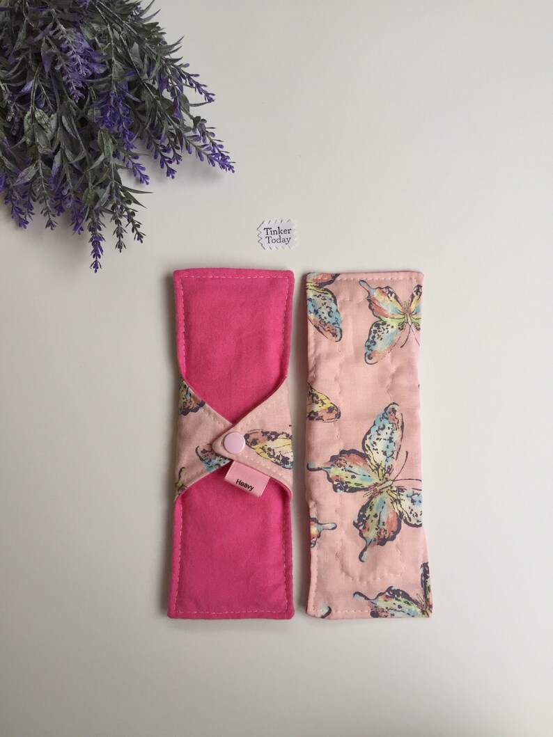 Reusable Cloth Pad Pink Butterfly