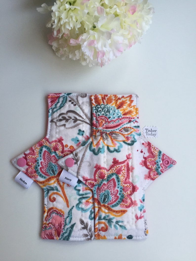 Reusable Cloth Pad Paisley Flowers