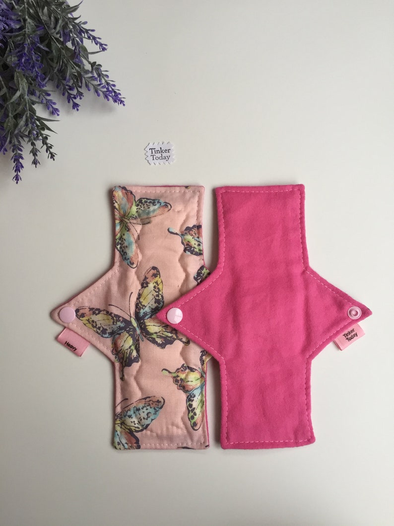 Reusable Cloth Pad Pink Butterfly
