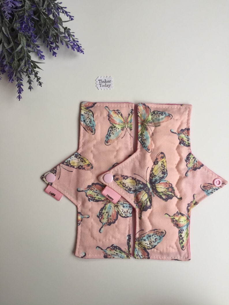 Reusable Cloth Pad Pink Butterfly