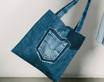[ NERDY ]★韓国人気★DENIM MIX TOTE BAG NERDY☆韓国大人気 Denim Mix Tote Bag デニムトートバッグ