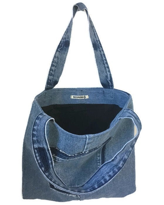 トートバッグ RONRON RIBBON POINTED DENIM TOTE BAG MEDIUM BLUE 51iBBufdrZL._AC_SX342_.jpg