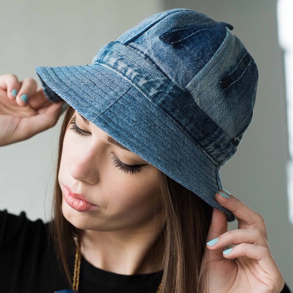 Denim Detail Bucket Hat // Random Selection