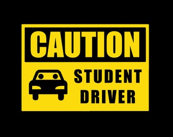 Download Clip Art Caution Student Driver Svg Png Digital Cut File Iron On Transfer Clear Waterslide Printed Decal Art Collectibles