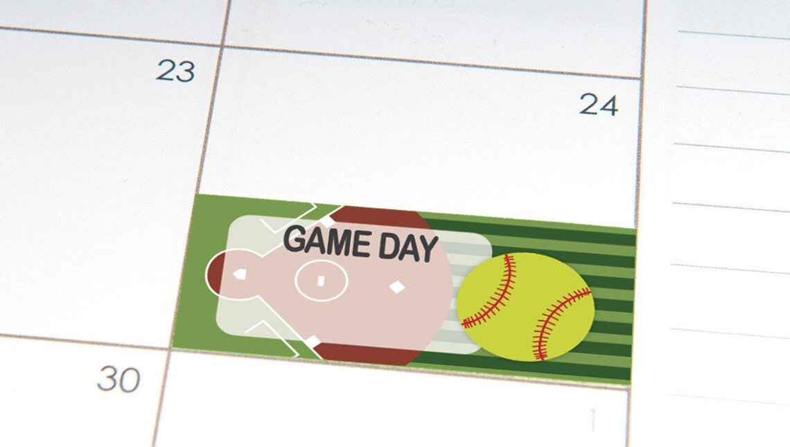 PRINTABLE Softball Game Day Planner Stickers Month Layout Etsy