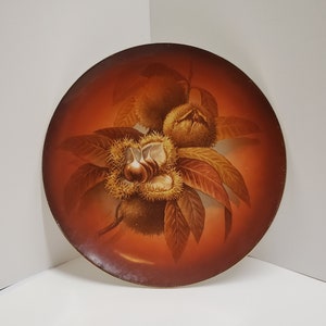 Hand Painted Sweet Chestnut Signed B K Beck Plate RARE Vintage Decorative Artist Signed Plate