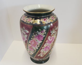 Vintage blommig guldkant Andrea av Sadek vas 30 cm bröllopsdekoration