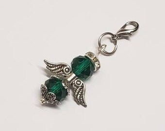 Handmade Crystal Guardian Angel Ornament Handmade Holiday Charm Unique Angel Ornament Home Decor Hanger Crystal Suncatcher or Zipper Charm
