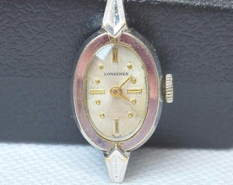 Elgin Analog Manual Women 10K Solid White Gold 8 Diamond