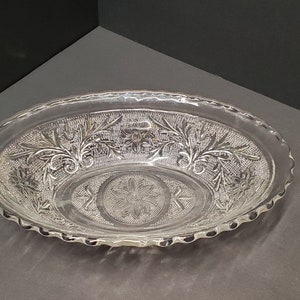 Vintage Sandwich glass Tiara Clear Oval bowl 8 3/4 inch