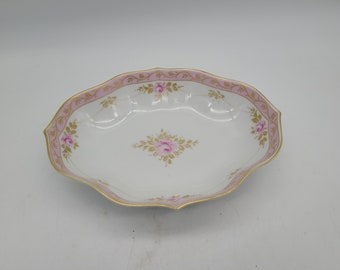 Kaiser Bellevue Ovale Schale, Konfektschale rosa und Goldrand