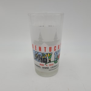 Vintage 1991 Kentucky Derby 117 Drinking glass  5 1/4 x 2 3/4 inch MINT Unused