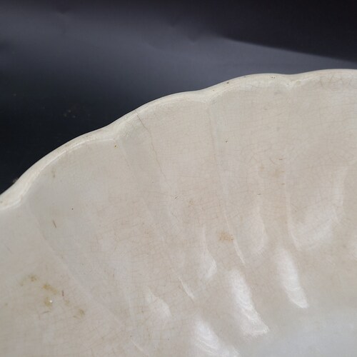 Very early Antique James Edwards Ironstone scalloped large serving bowl 12 3/4 inches outlet 3 1/4 inch tall