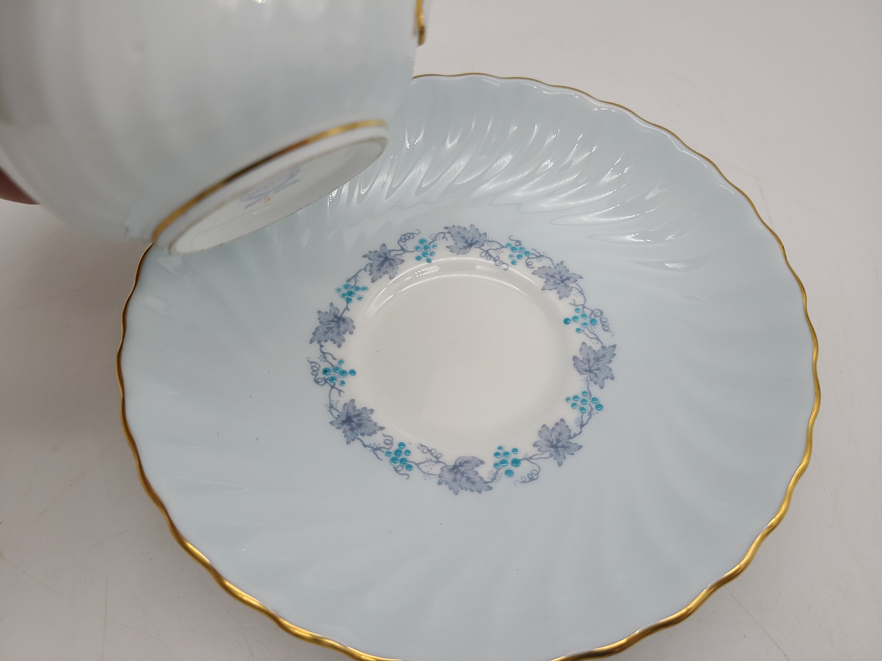 Minton Vineyard Light Blue Scalloped Tea Cup and Saucer - Etsy