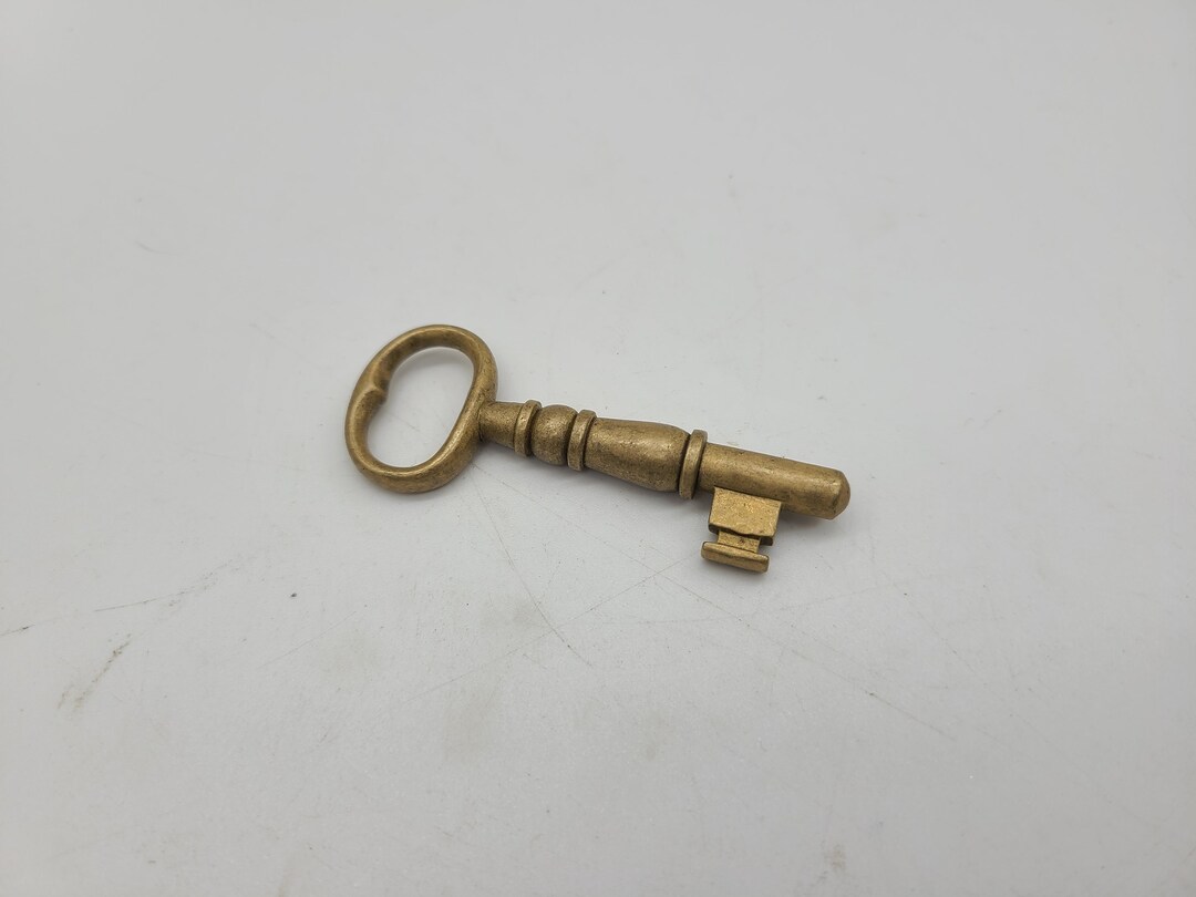 Antique Thick Solid Brass Skeleton Key Door Lock Key 1800s 2 3/4 Etsy