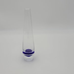 Very nice Clear with Cobalt blue Bud vase MINT condition. 7 1/4&quot; tall.