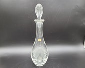 Vintage Echt bleikristall Decanter with large etched Peacock