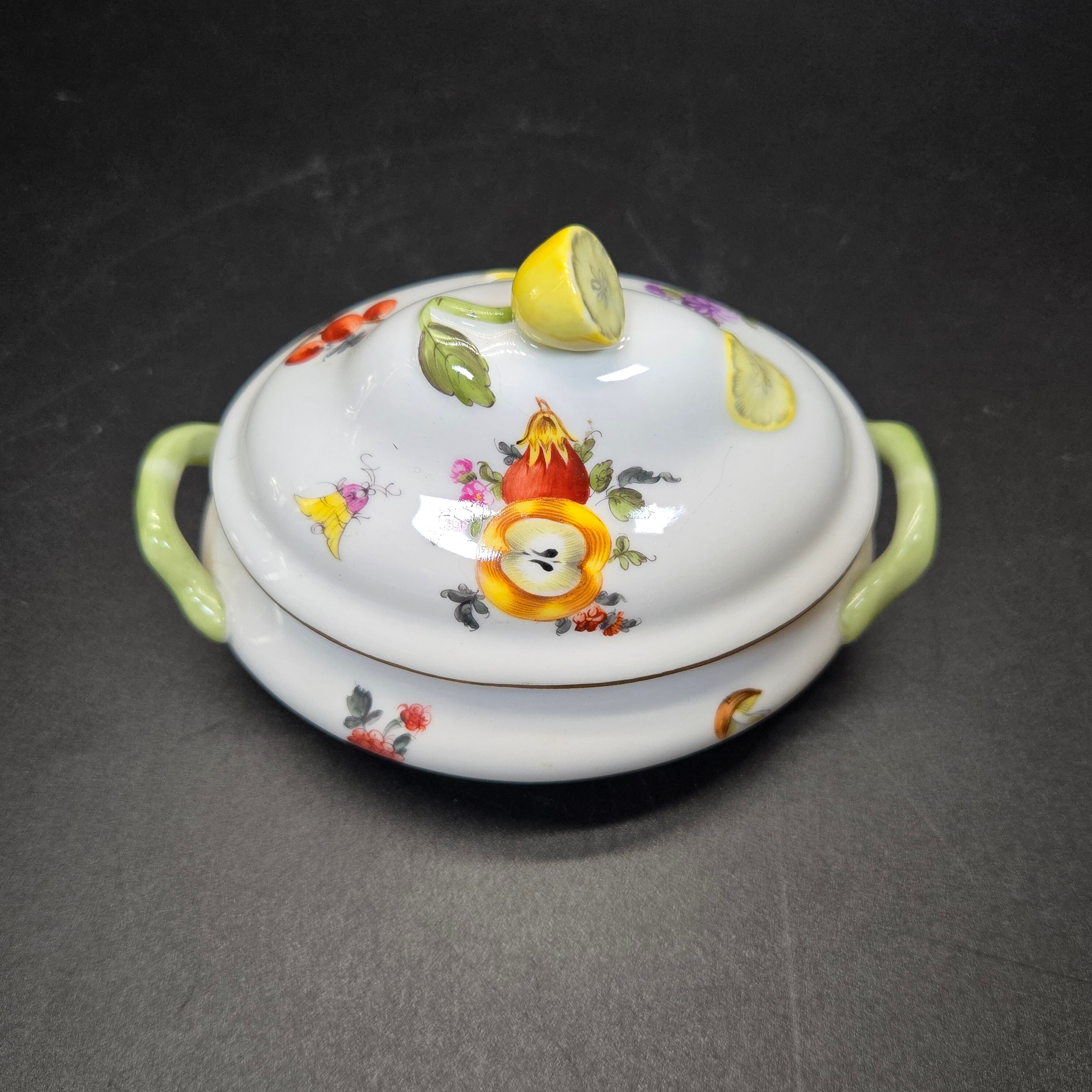 ヘレンド　マンダリン ダブルディッシュ Rare Herend Fruits and Flowers Sugar Bowl Small Tureen W