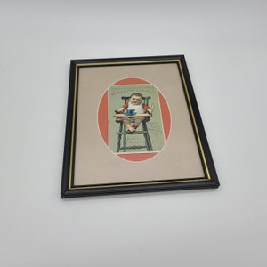 Antik 1890er Jahre Industrial Metropolitan Life Versicherung Co Werbung Trade Karte Schön gerahmtes Baby im Hochstuhl