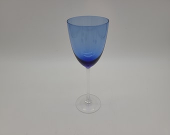 Gobelet en verre de vin bleu cobalt tige transparente tasse bleu cobalt 8 3/4 »