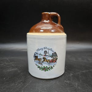 Vermont Ahornsirup Krug Steinzeug Merry Christmas Szene