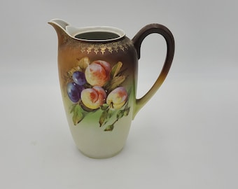 Antique hand painted china Tea/coffee pot or pitcher NO cover