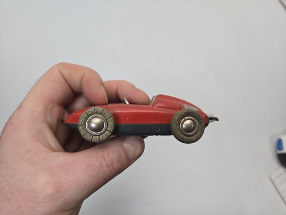 Schuco Micro Racer 1037 Red Porsche Car #1 Antique Wind up Metal