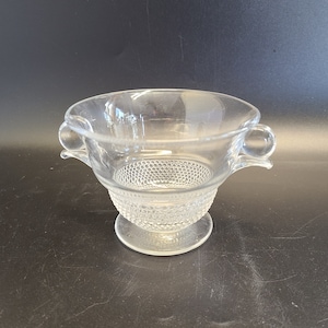 Duncan Miller Teardrop Clear glass Sugar dish w/ handles