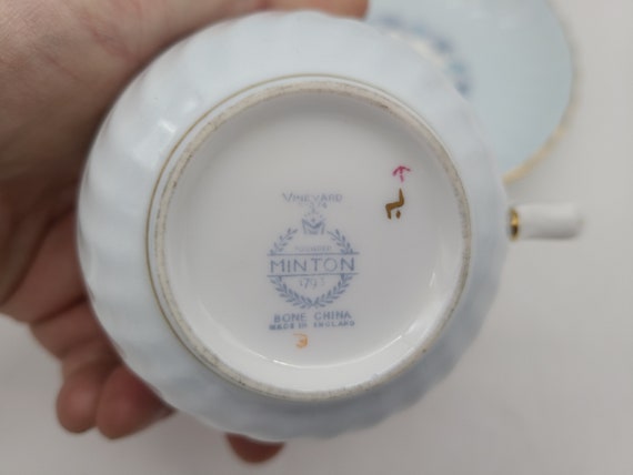 【MINTON*】 Minton Vineyard Light Blue Scalloped Tea Cup and Saucer - Etsy