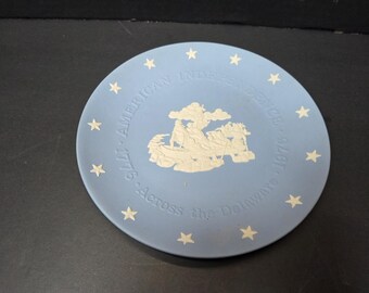 Wedgwood Jaspis blau amerikanische Unabhängigkeit über den Delaware 1976 8 "