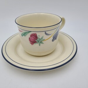 Lenox Poppies on blue Tea cup and saucer