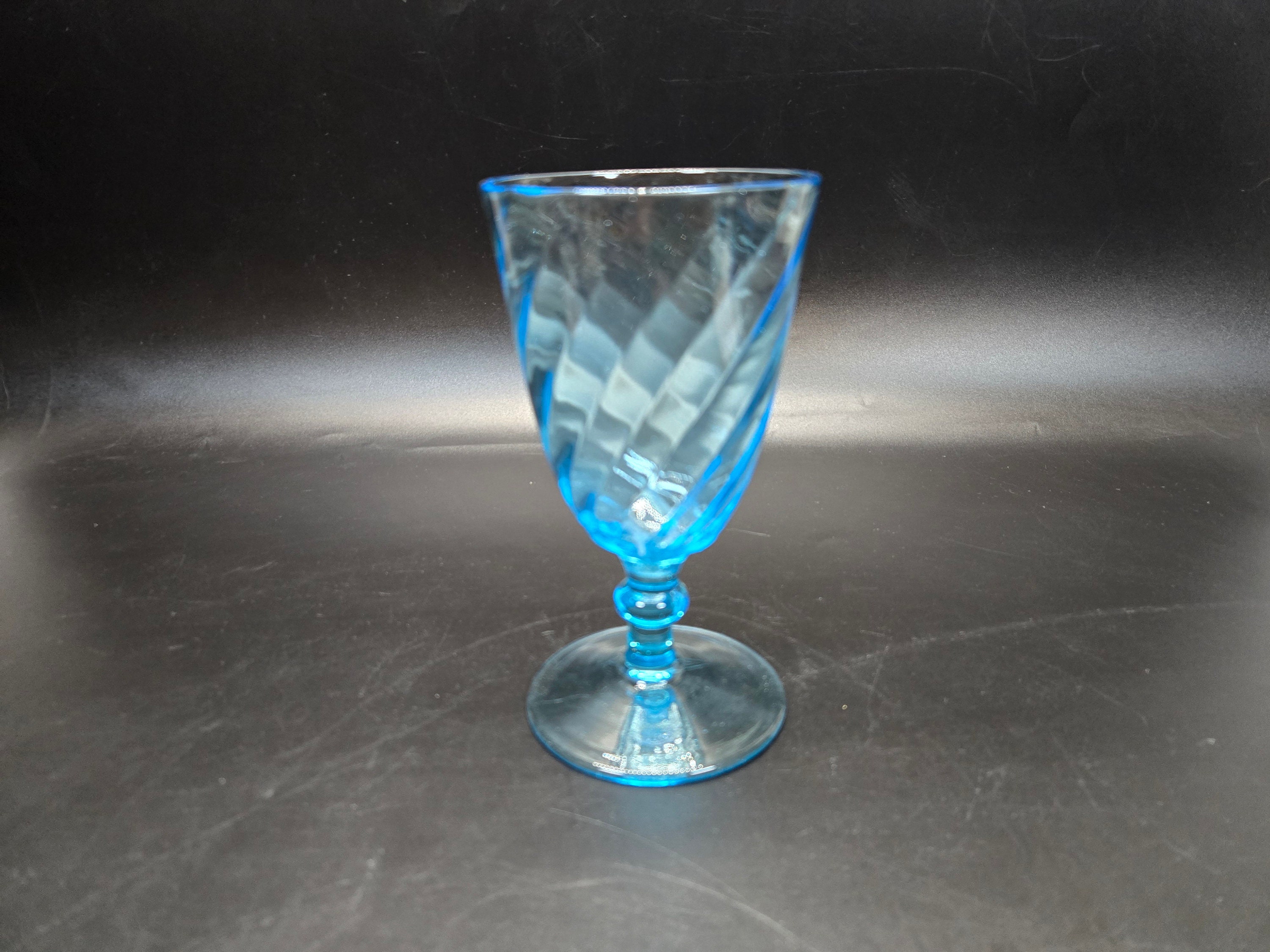 Antique EAPG blue aquamarine goblet swirl pattern