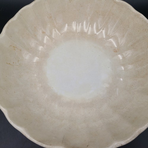 Very early Antique James Edwards Ironstone scalloped large serving bowl 12 3/4 inches outlet 3 1/4 inch tall