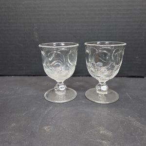 Pair of rare Mirror and Loop eapg egg cup or cordials 3 3/4" 1830s-1860s