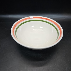 La Primula Italy Ribbed red/green stripe Serving bowl pasta/salad 10 x 4&quot;