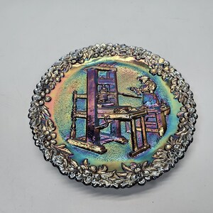 Placas de vidrio para coleccionistas de carnaval de la serie Fenton American Craftsman n.° 2 de 1971
