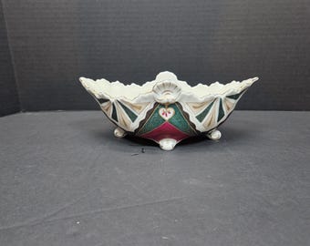 Antique Vienna Austria Alhambra Fancy ornate Candy dish oval dish 9 x 4 1/4"